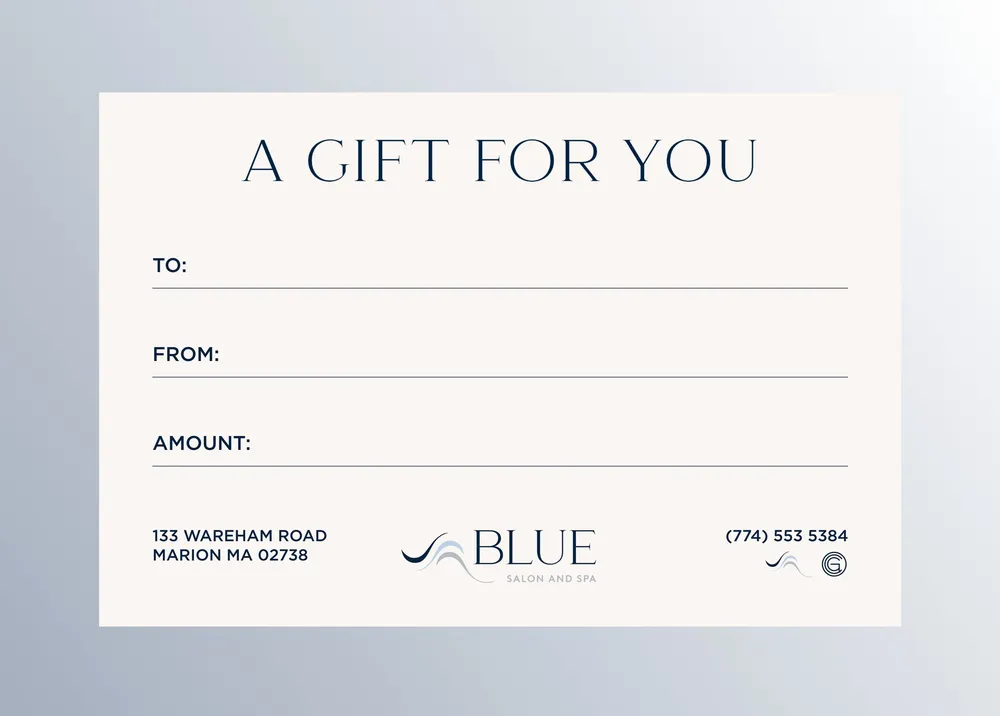 Blue Salon and Spa gift certificate: “A gift for you”