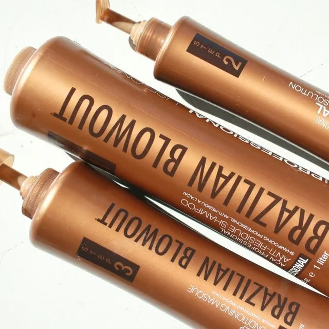Brazilian Blowout smoothing treatment bottles